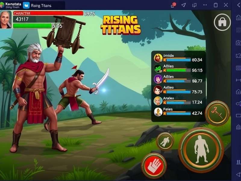 Karnataka Rising Titans gameplay screenshot showing character battles