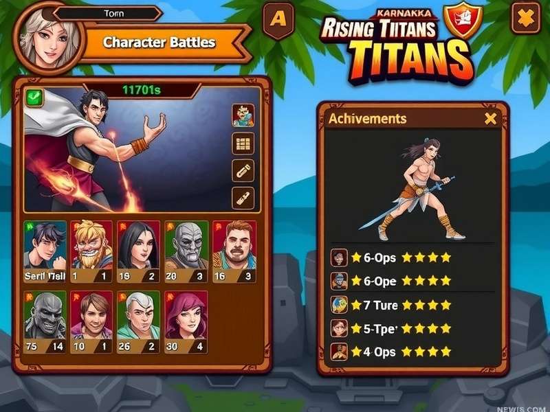 Karnataka Rising Titans achievement screen showing player stats